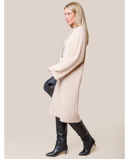 Платье вязаное женское бежевый меланж