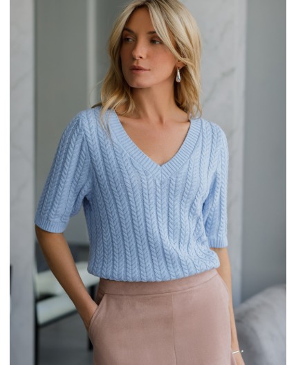 Джемпер женский голубой меланж