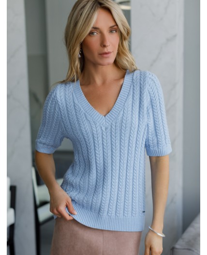 Джемпер женский голубой меланж