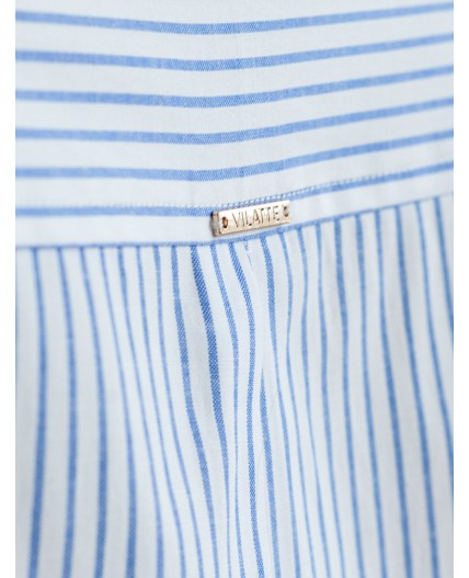 Блузка женская белый-голубой