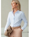 Блузка женская белый-голубой