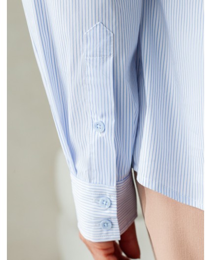 Блузка женская белый-голубой