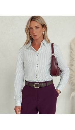 Блузка женская белый-зеленый-голубой