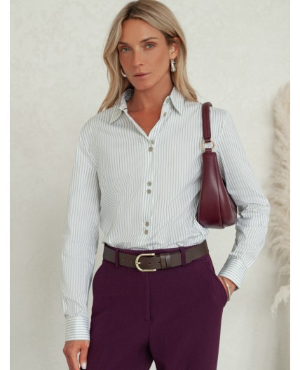 Блузка женская белый-зеленый-голубой