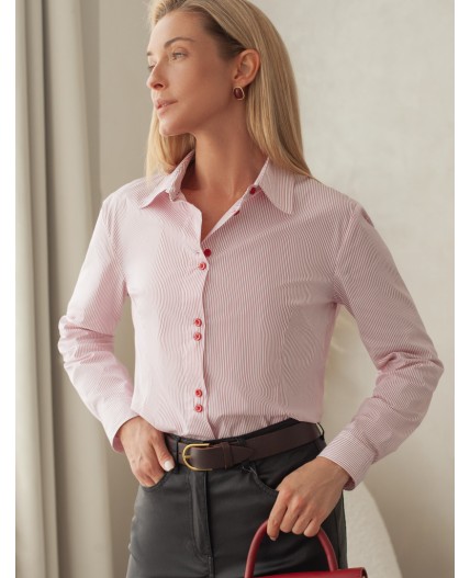 Блузка женская белый-красный