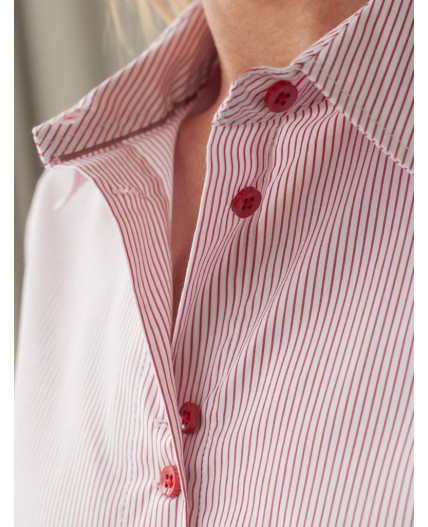 Блузка женская белый-красный