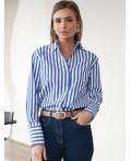 Блузка женская белый-синий