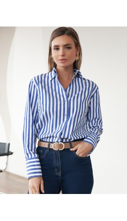 Блузка женская белый-синий