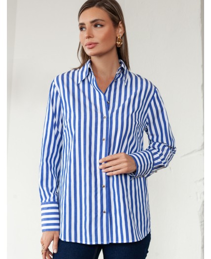 Блузка женская белый-синий