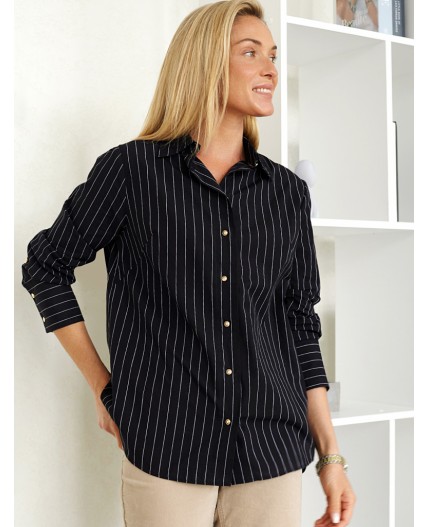 Блузка женская черный-белый