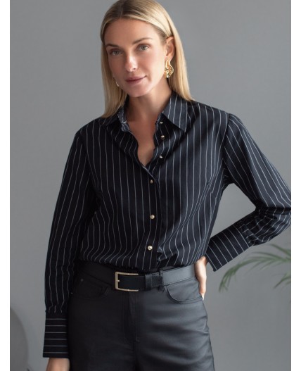 Блузка женская черный-белый