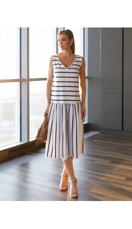 Платье женское белый-синий