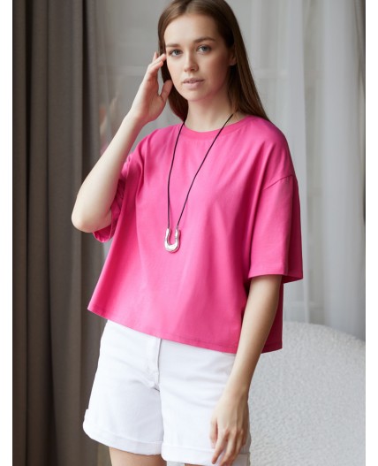 Футболка женская розовая фуксия