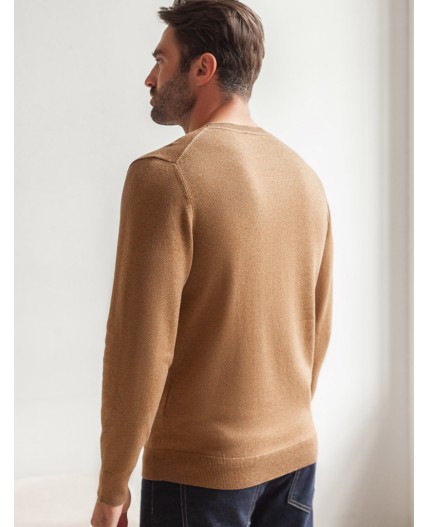 Джемпер мужской коричневый меланж