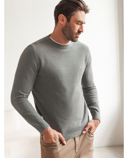 Джемпер мужской серый меланж