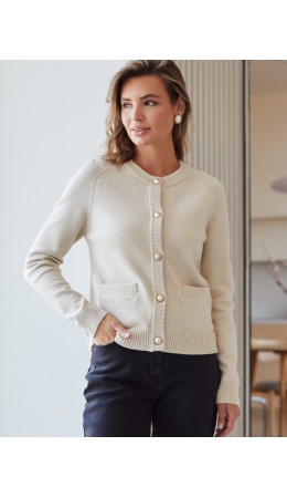 Кардиган женский овсяный меланж
