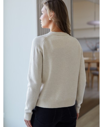 Кардиган женский овсяный меланж