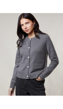 Кардиган женский темно-серый меланж
