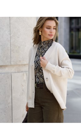 Кардиган женский овсяный меланж