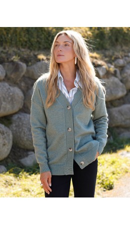 Кардиган женский светло-оливковый меланж