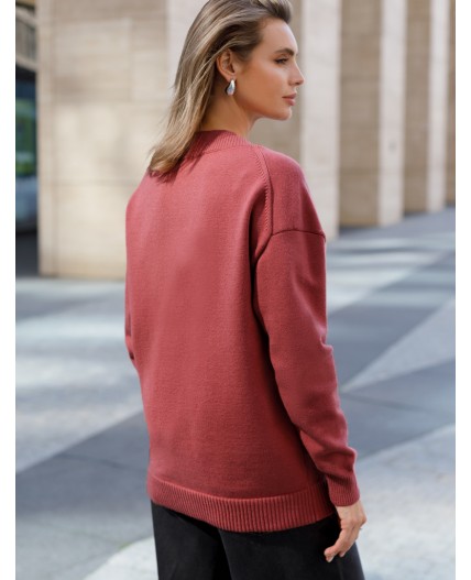 Кардиган женский темно-коралловый