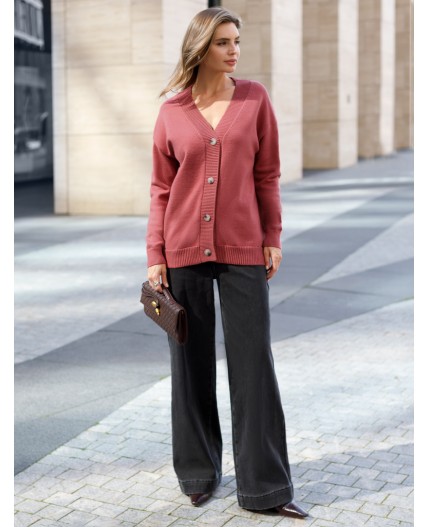 Кардиган женский темно-коралловый