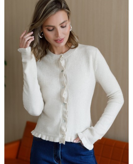 Кардиган женский овсяный меланж