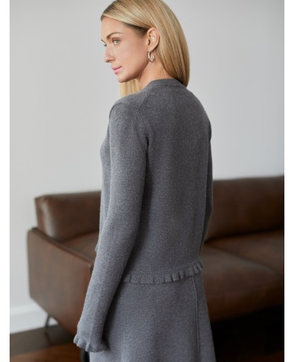 Кардиган женский темно-серый меланж
