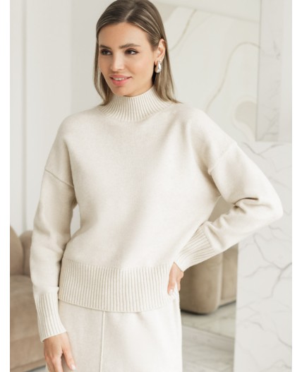 Свитер женский овсяный меланж