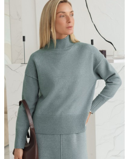 Свитер женский светло-оливковый меланж