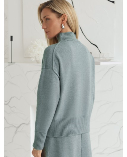 Свитер женский светло-оливковый меланж