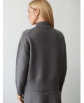 Свитер женский темно-серый меланж