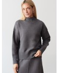 Свитер женский темно-серый меланж