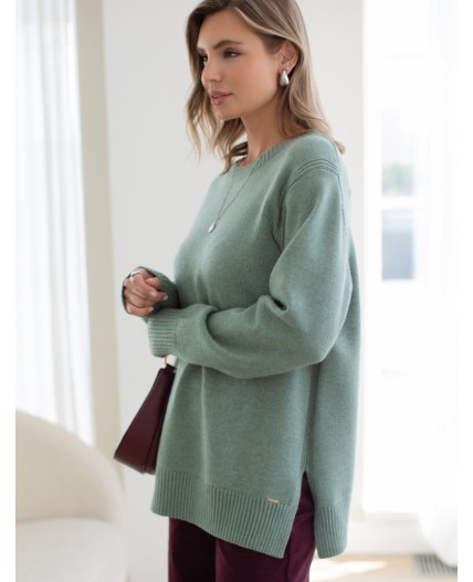 Свитер женский светло-оливковый меланж