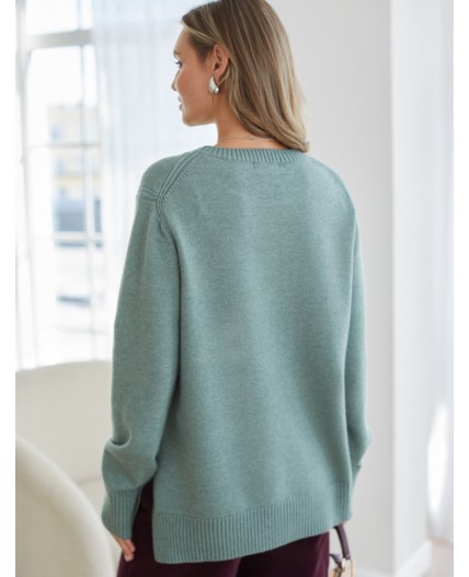 Свитер женский светло-оливковый меланж