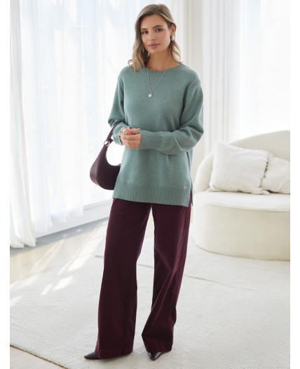 Свитер женский светло-оливковый меланж