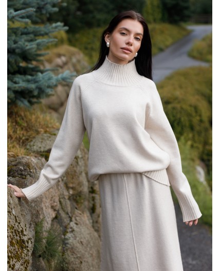 Свитер женский овсяный меланж