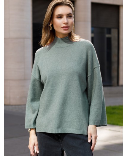 Свитер женский светло-оливковый меланж