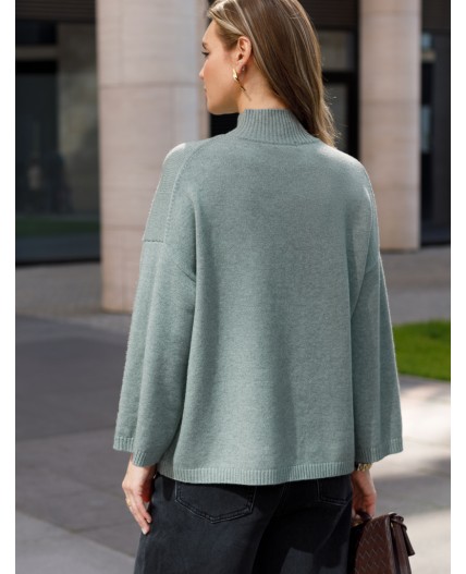 Свитер женский светло-оливковый меланж