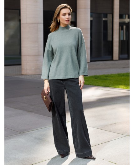 Свитер женский светло-оливковый меланж