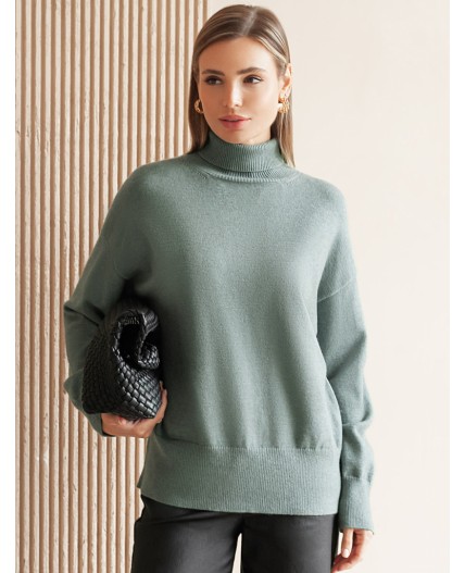 Свитер женский светло-оливковый меланж