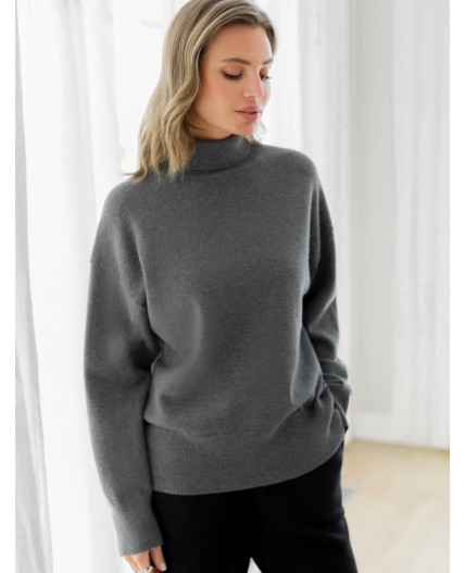 Свитер женский темно-серый меланж
