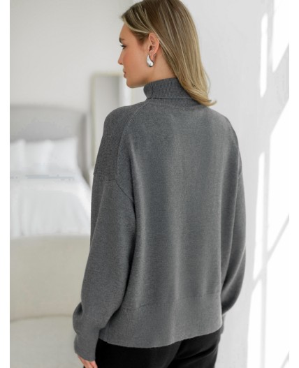 Свитер женский темно-серый меланж