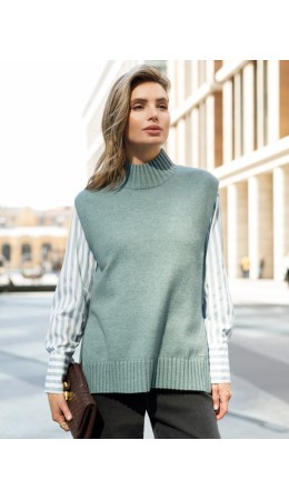 Жилет женский светло-оливковый меланж