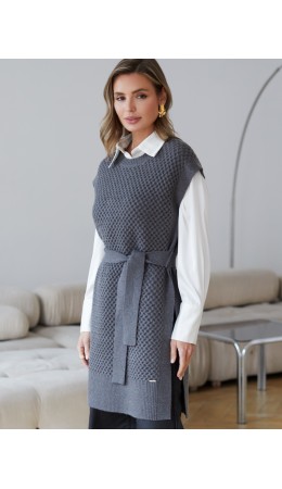 Жилет женский темно-серый меланж