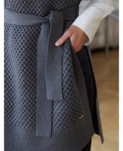 Жилет женский темно-серый меланж