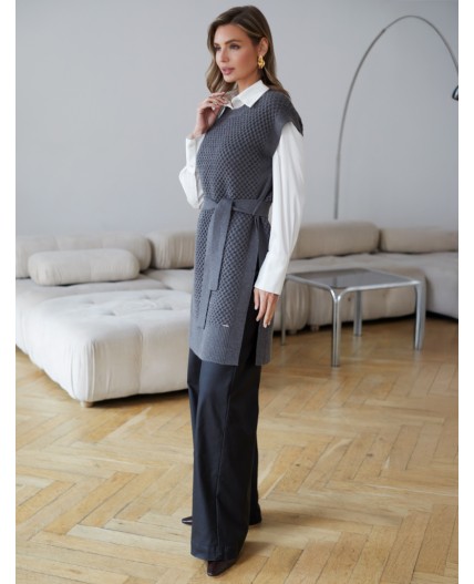 Жилет женский темно-серый меланж