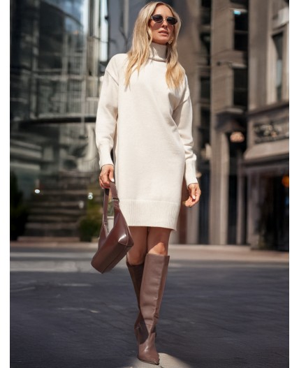 Платье вязаное женское овсяный меланж