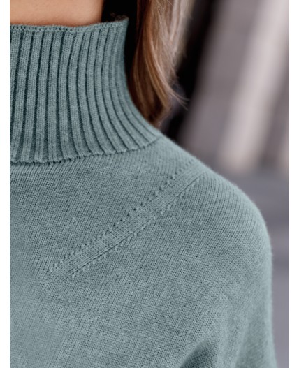 Платье вязаное женское светло-оливковый меланж