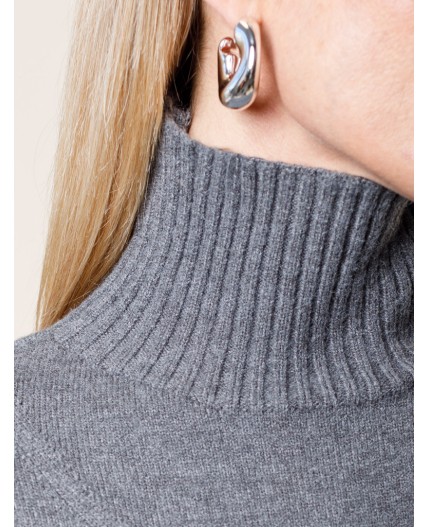 Платье вязаное женское темно-серый меланж